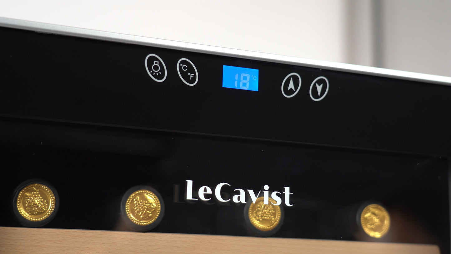 LeCavist 28 Bottle Single Zone Wine Fridge in Black LCCV28B