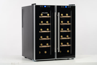 LeCavist 24 Bottle Dual Zone Wine Fridge in Black LCCV24B2Z