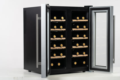 LeCavist 24 Bottle Dual Zone Wine Fridge in Black LCCV24B2Z