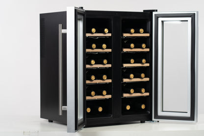 LeCavist 24 Bottle Dual Zone Wine Fridge in Black LCCV24B2Z