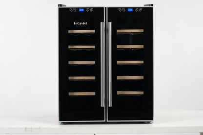 LeCavist 24 Bottle Dual Zone Wine Fridge in Black LCCV24B2Z