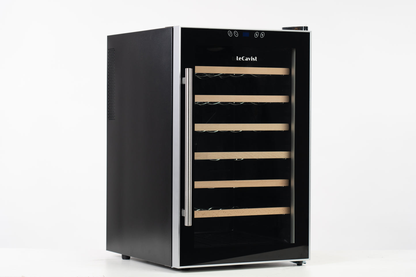 LeCavist 28 Bottle Single Zone Wine Fridge in Black LCCV28B