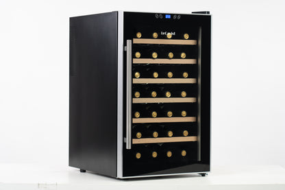 LeCavist 28 Bottle Single Zone Wine Fridge in Black LCCV28B