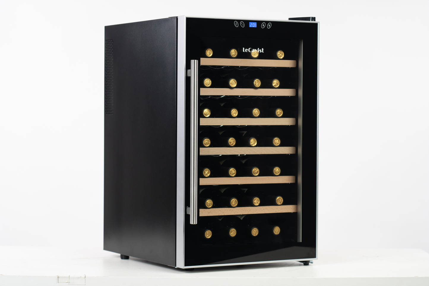 LeCavist 28 Bottle Single Zone Wine Fridge in Black LCCV28B