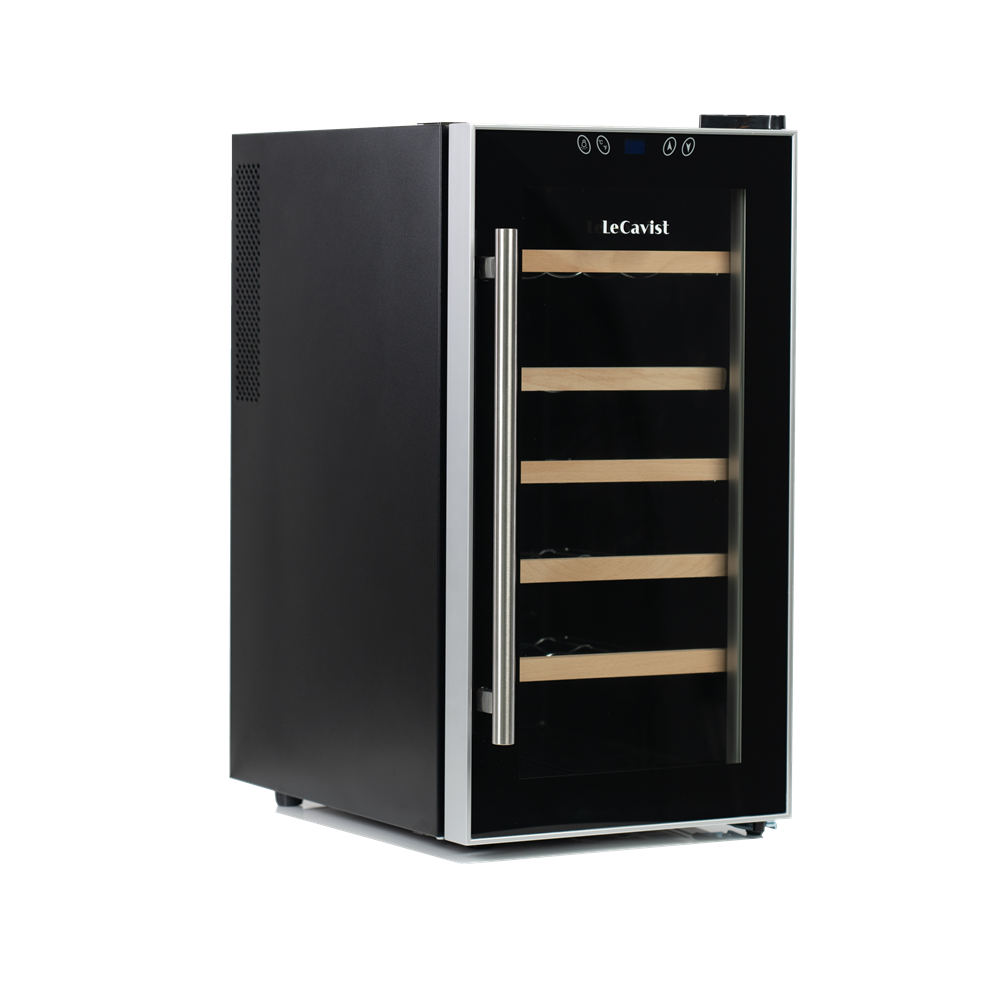 LeCavist 18 Bottle Single Zone Wine Fridge in Black LCCV18B