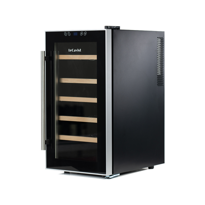 LeCavist 18 Bottle Single Zone Wine Fridge in Black LCCV18B