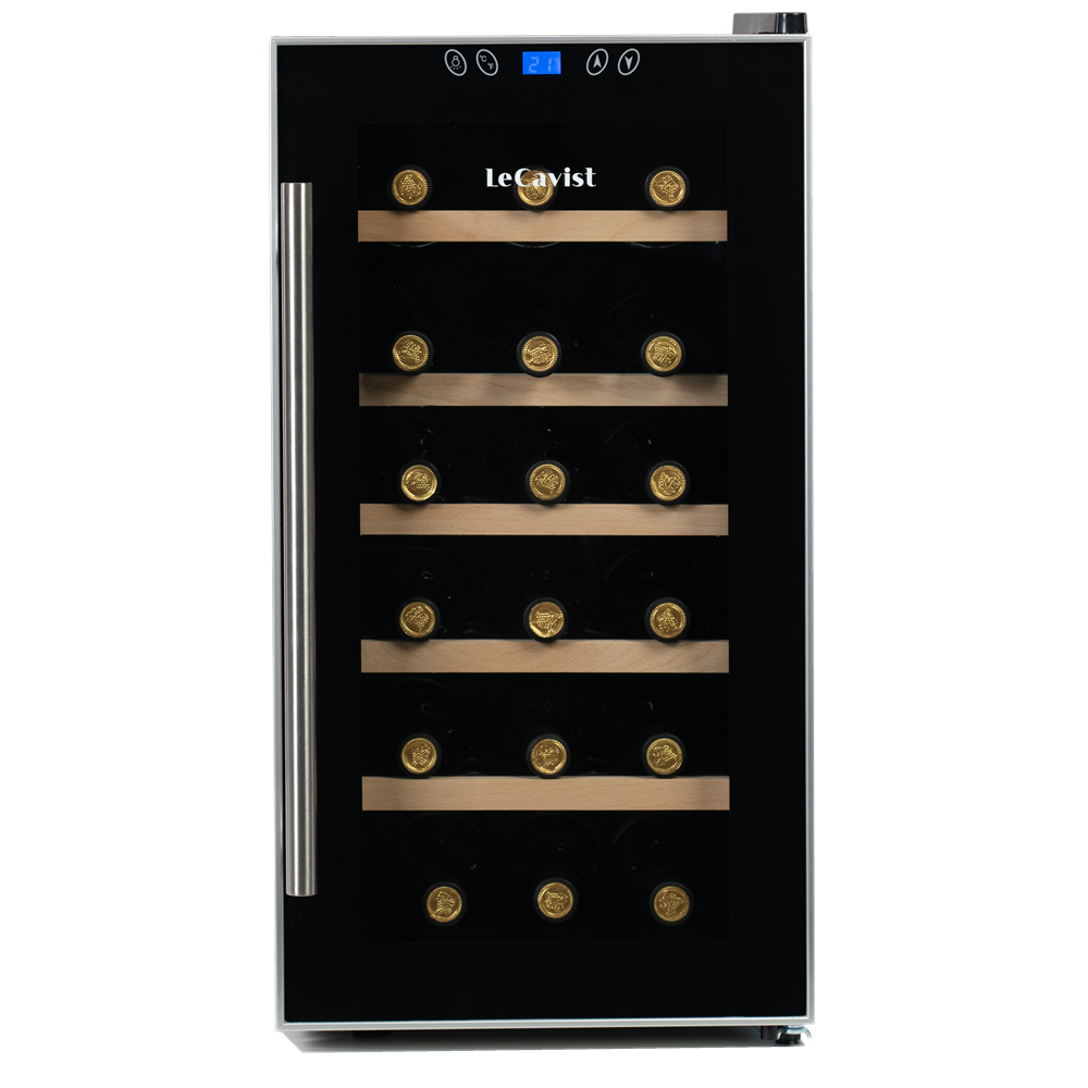 LeCavist 18 Bottle Single Zone Wine Fridge in Black LCCV18B