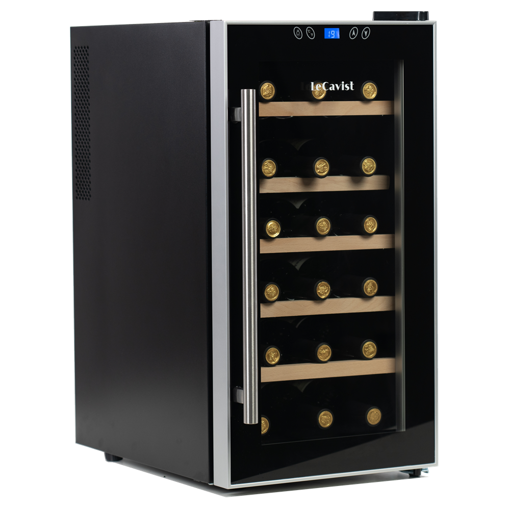 LeCavist 18 Bottle Single Zone Wine Fridge in Black LCCV18B