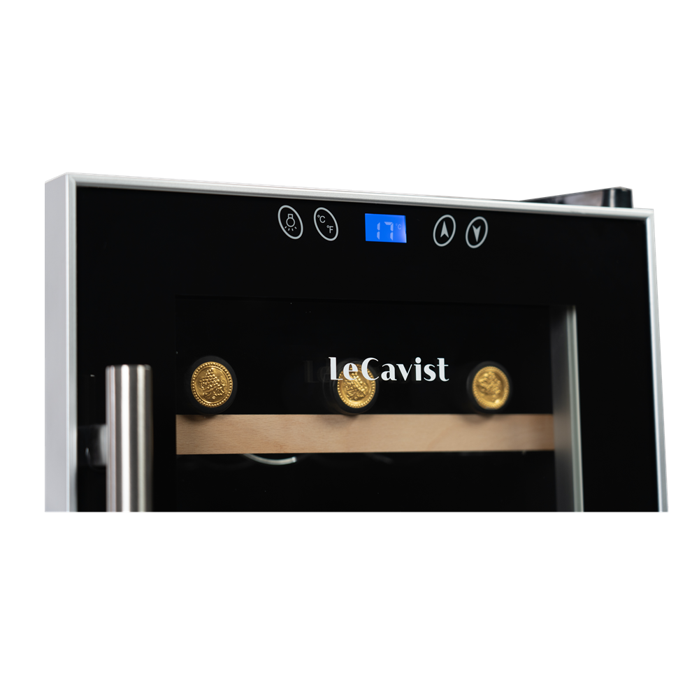 LeCavist 18 Bottle Single Zone Wine Fridge in Black LCCV18B