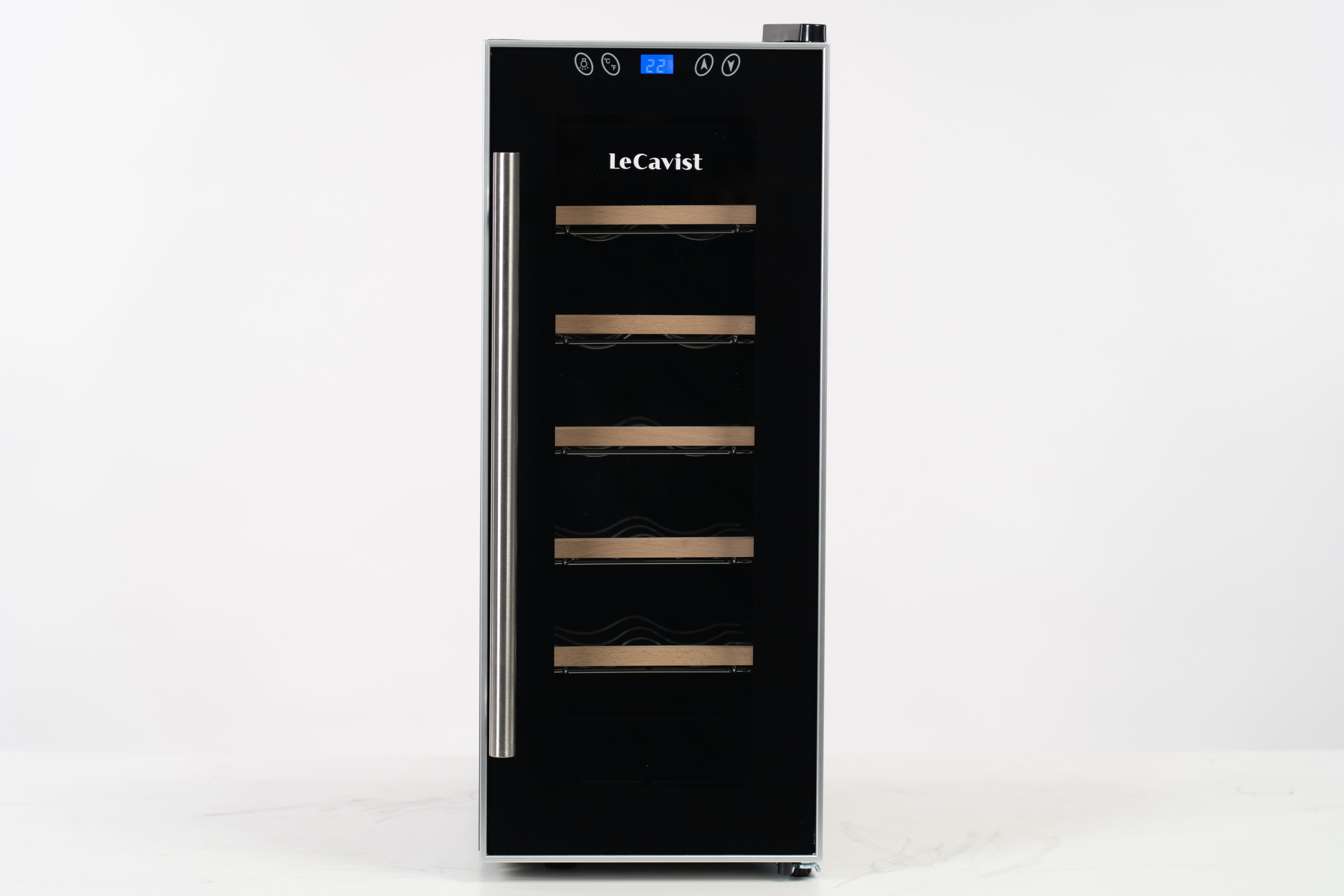 LeCavist 12 Bottle Single Zone Wine Fridge in Black LCCV12B