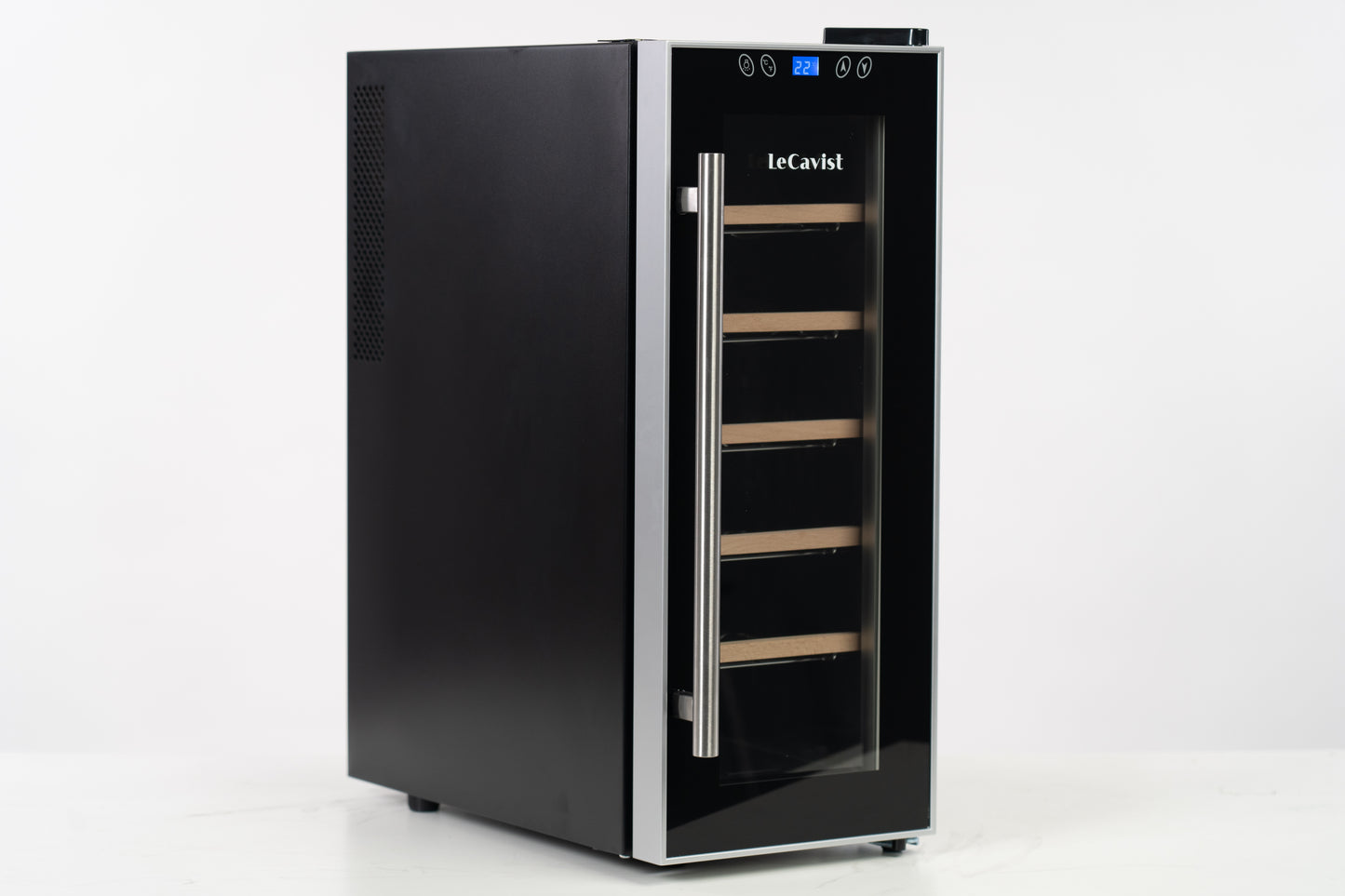 LeCavist 12 Bottle Single Zone Wine Fridge in Black LCCV12B