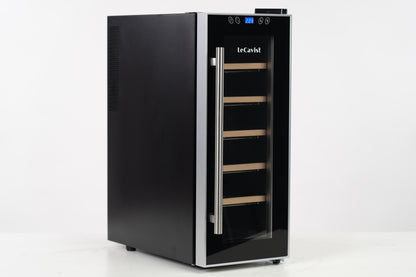 LeCavist 12 Bottle Single Zone Wine Fridge in Black LCCV12B