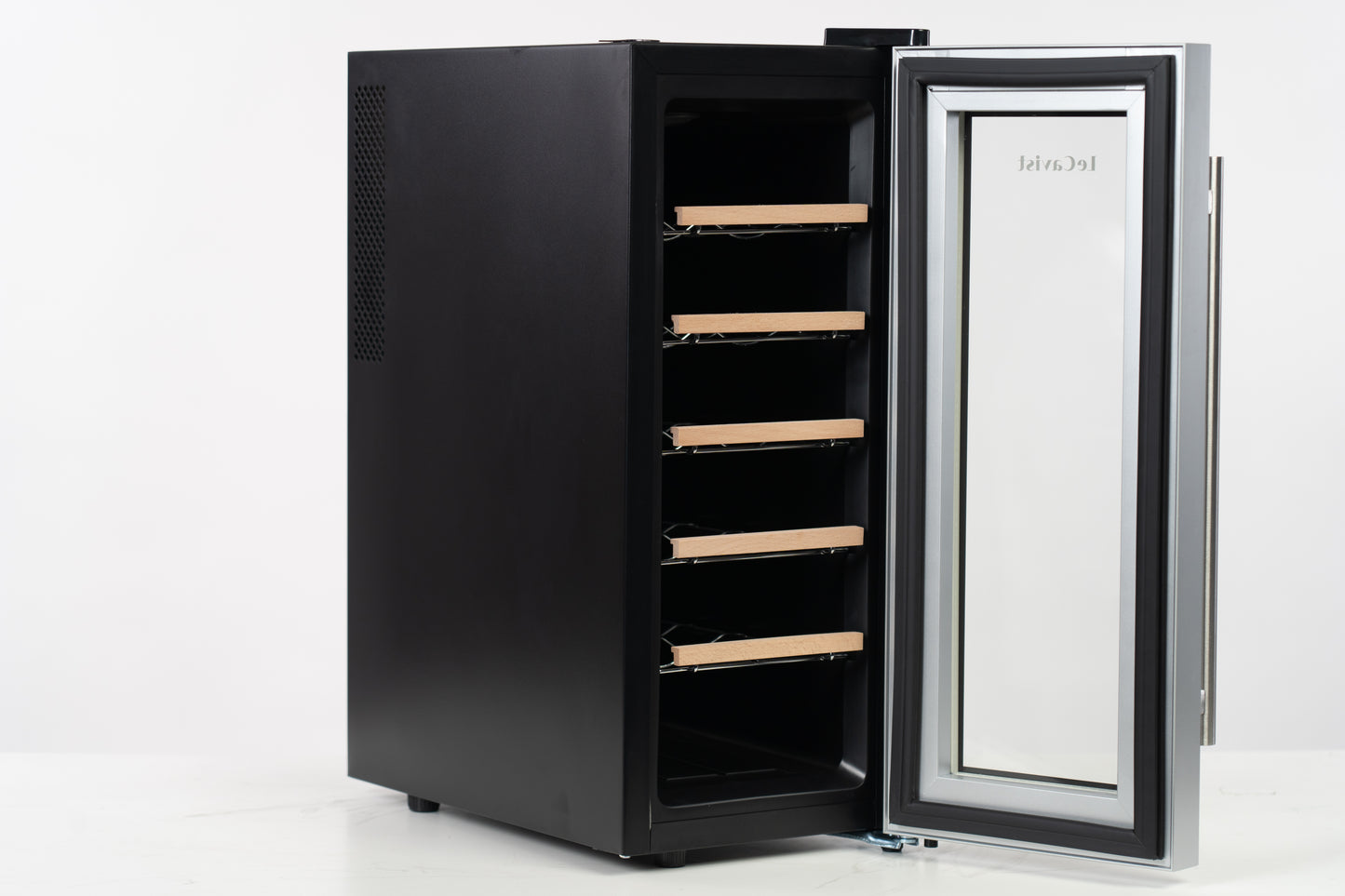 LeCavist 12 Bottle Single Zone Wine Fridge in Black LCCV12B