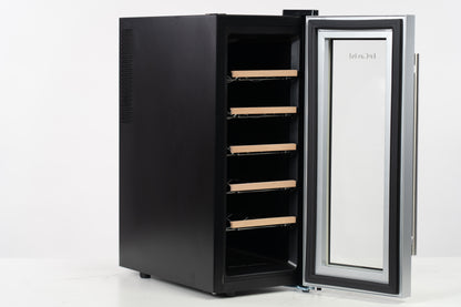 LeCavist 12 Bottle Single Zone Wine Fridge in Black LCCV12B