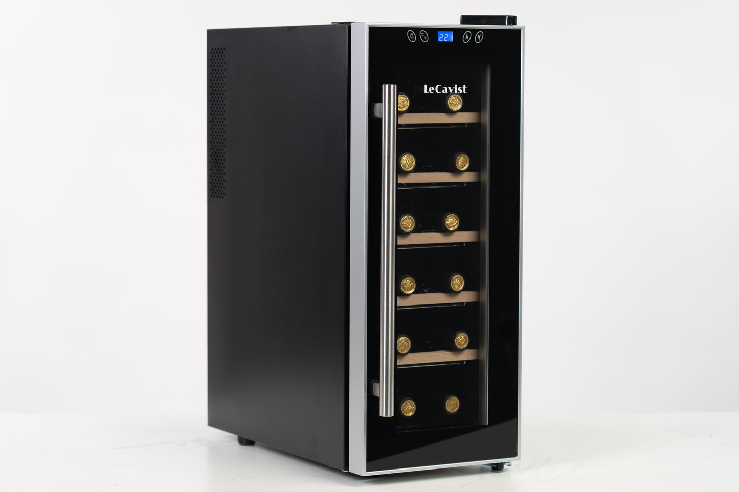 LeCavist 12 Bottle Single Zone Wine Fridge in Black LCCV12B