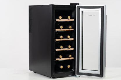 LeCavist 12 Bottle Single Zone Wine Fridge in Black LCCV12B