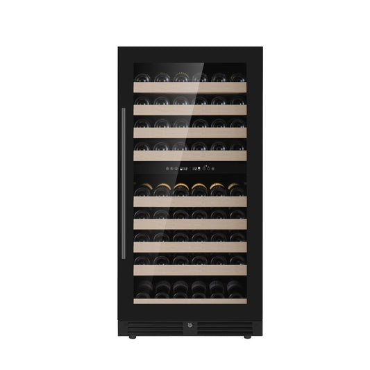 Polaris Upright Glass Door Dual Zone Wine Fridge - KB265DX - Black