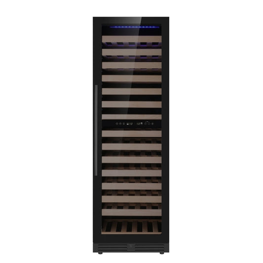 Eclat 159 Bottle Low-E Glass Door Dual Zone Wine Fridge - KB425DX - Borderless Black, Right Hand Hinge