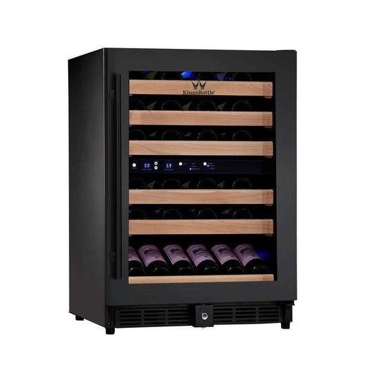 Elysium Under Counter Glass Door Dual Zone Wine Fridge - KBU50DX - Black