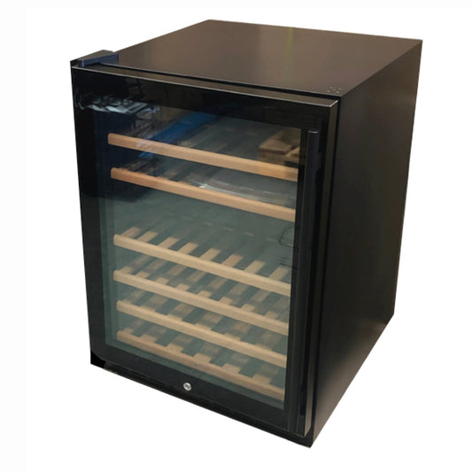 Orion 44 Bottle Under Counter Triple-Glass Door Dual Zone Wine Fridge with Double Low-E Glazing - KBUSF54D - Borderless Black, Left Hand Hinge