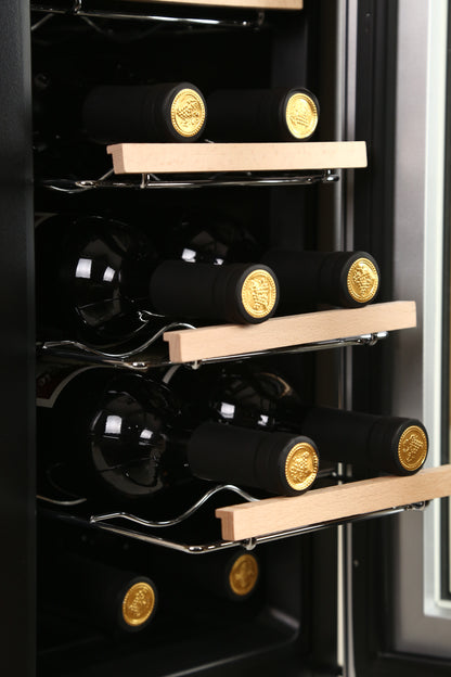 LeCavist 12 Bottle Single Zone Wine Fridge in Black LCCV12B