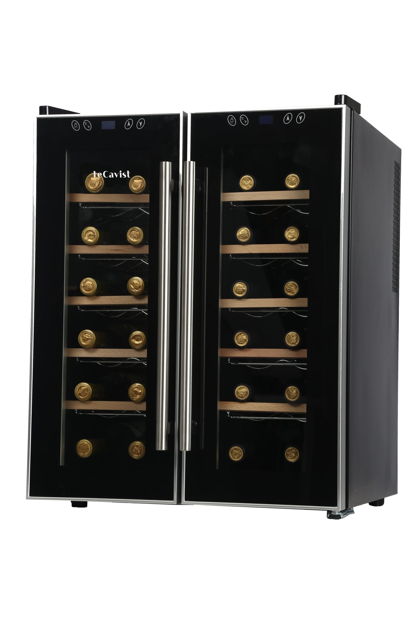 LeCavist 24 Bottle Dual Zone Wine Fridge in Black LCCV24B2Z