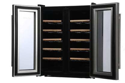 LeCavist 24 Bottle Dual Zone Wine Fridge in Black LCCV24B2Z