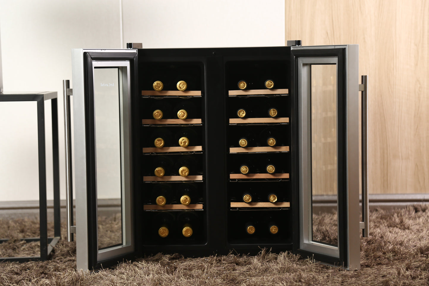 LeCavist 24 Bottle Dual Zone Wine Fridge in Black LCCV24B2Z