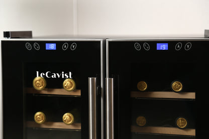 LeCavist 24 Bottle Dual Zone Wine Fridge in Black LCCV24B2Z