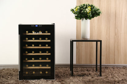 LeCavist 28 Bottle Single Zone Wine Fridge in Black LCCV28B