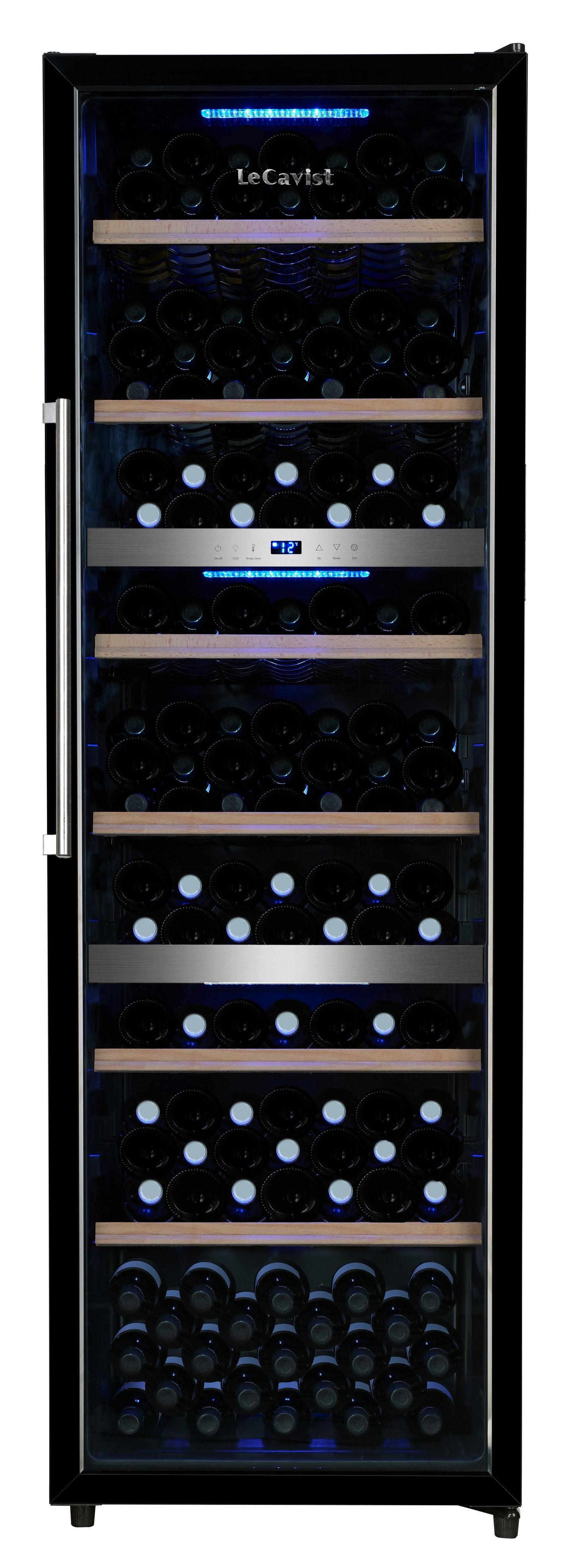 LeCavist 140 Bottle Triple Zone Wine Fridge in Black LKS140VN3Z