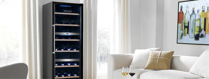 LeCavist 140 Bottle Triple Zone Wine Fridge in Black LKS140VN3Z