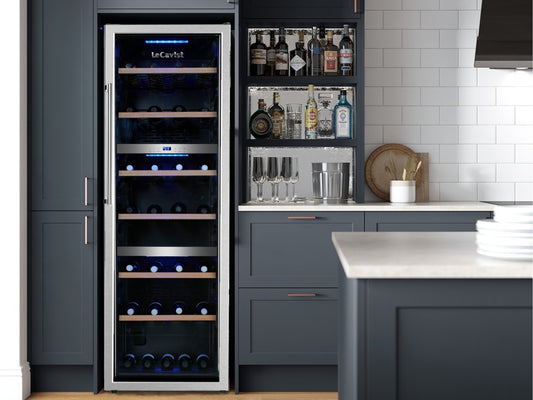 LeCavist 140 Bottle Triple Zone Wine Fridge in Stainless Steel LKS140VX3Z