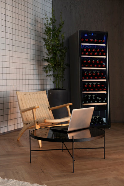 LeCavist 168 Bottle Single Zone Wine Fridge in Black LKS168VN