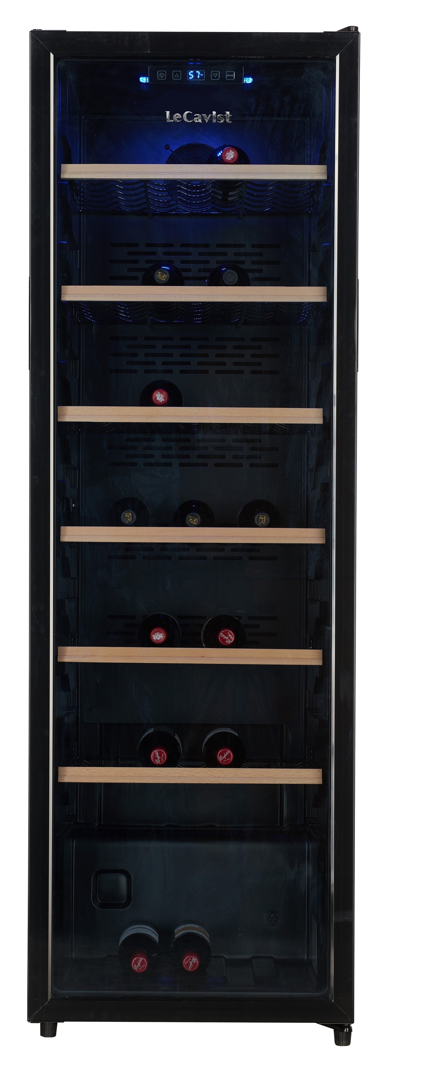 LeCavist 168 Bottle Single Zone Wine Fridge in Black LKS168VN