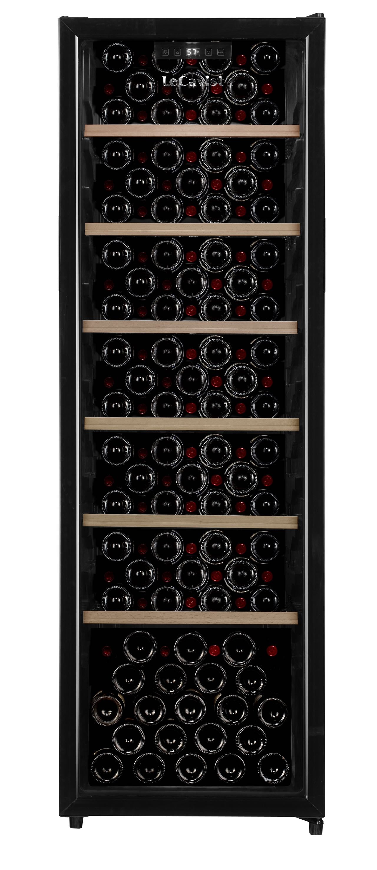 LeCavist 168 Bottle Single Zone Wine Fridge in Black LKS168VN