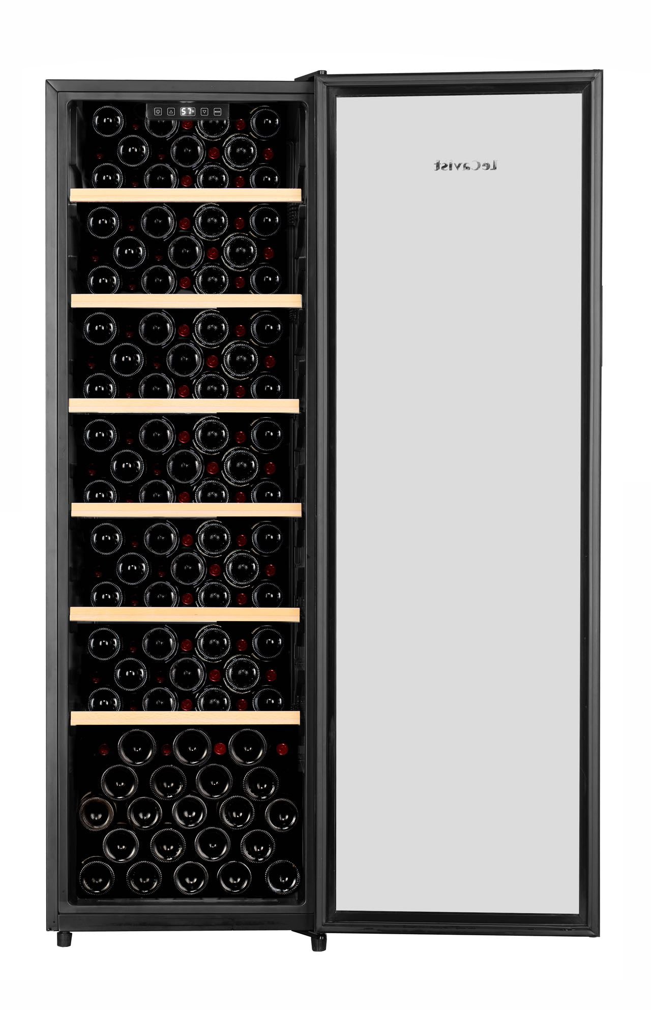 LeCavist 168 Bottle Single Zone Wine Fridge in Black LKS168VN