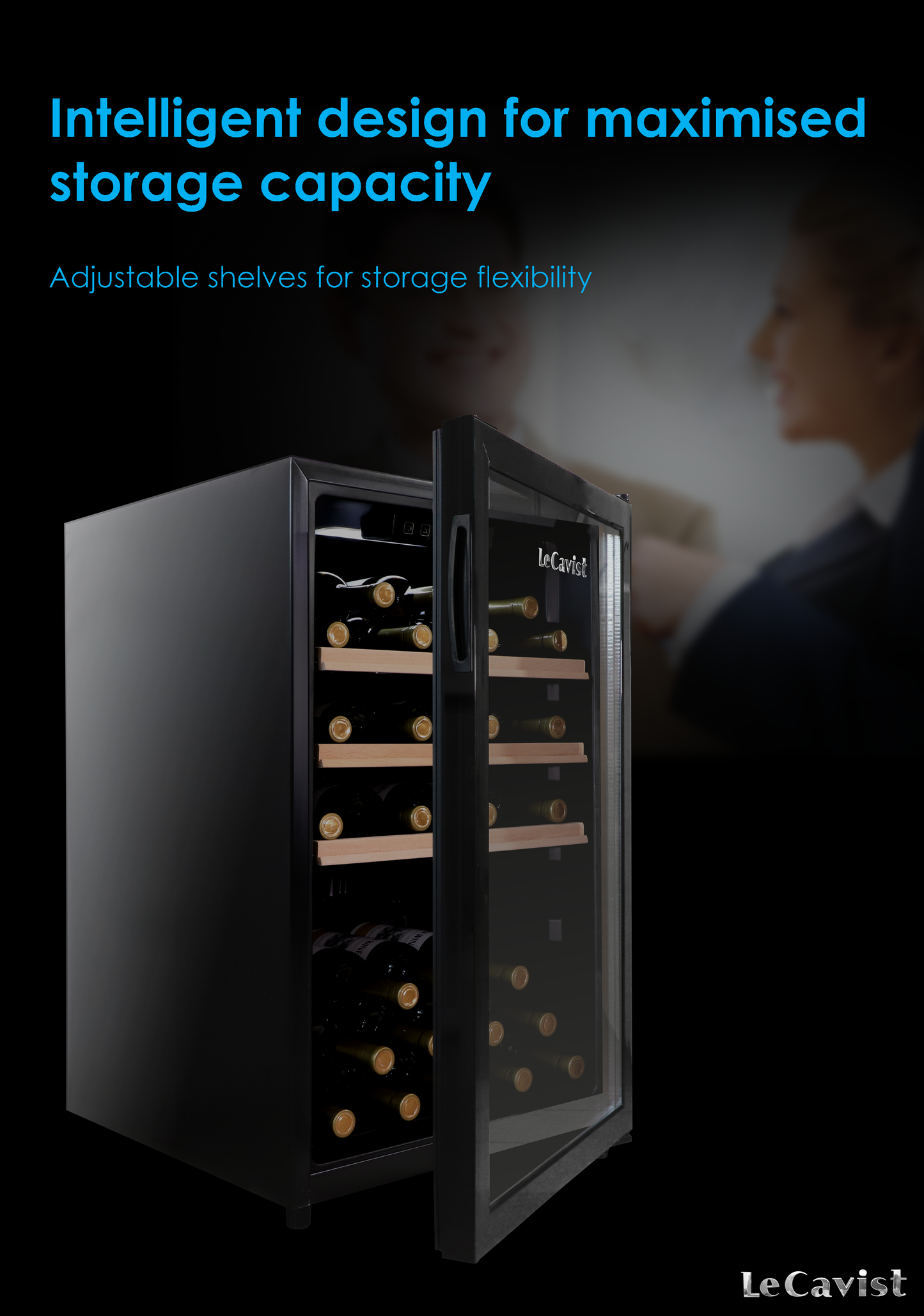 LeCavist 63 Bottle Single Zone Wine Fridge in Stainless Steel LKCV63N