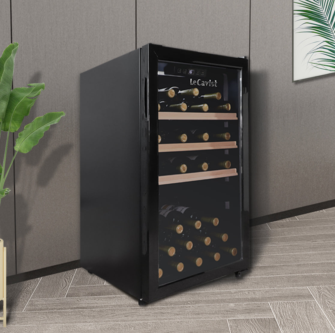 LeCavist 63 Bottle Single Zone Wine Fridge in Stainless Steel LKCV63N